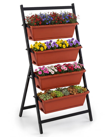 Giantex 4-Tier Vertical Garden Planter for Herbs Vegetables Flowers Fruits Indoor Outdoor