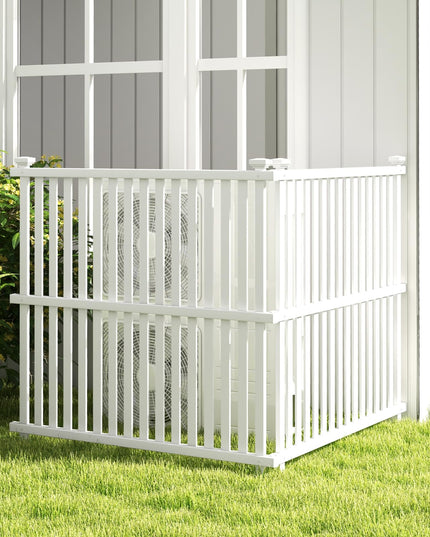 Giantex Air Conditioner Fence 2/4 Panels - 45''W x 45''H Outdoor Fence Privacy Screen with Metal Stakes