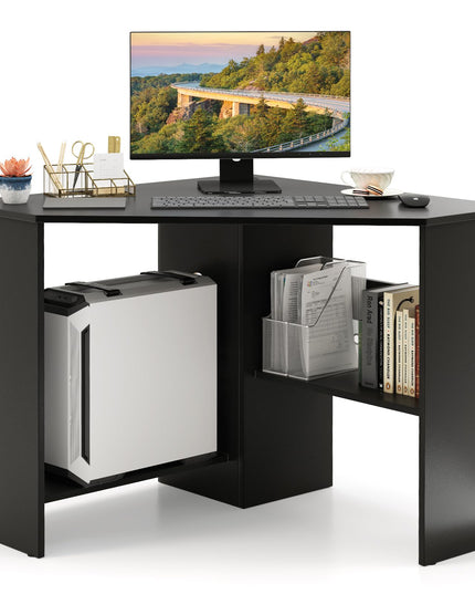 Giantex Corner Desk with Storage Shelves & CPU Stand
