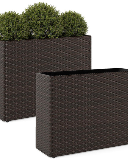 Giantex Wicker Raised Garden Bed for Vegetable Flower Herb Porch Balcony