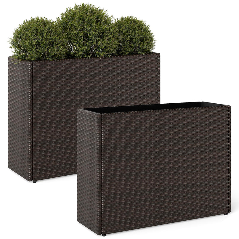 Giantex Wicker Raised Garden Bed for Vegetable Flower Herb Porch Balcony