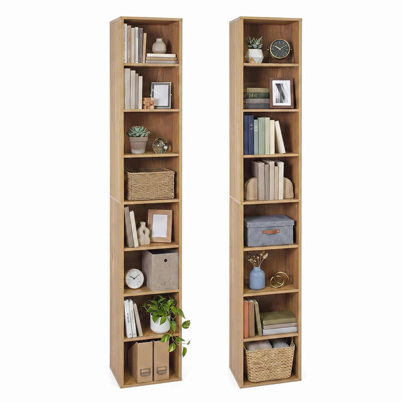 Giantex 8-Tier Slim Media Tower Rack for Home Office