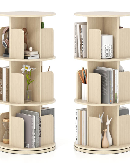 Giantex 3 Tier Rotating Bookshelf for Living Room Bedroom