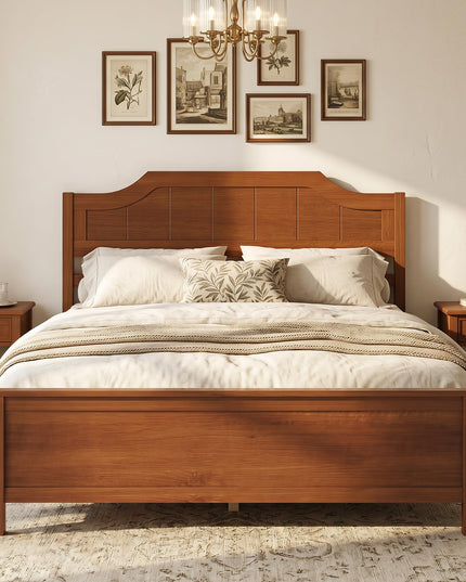 GIANTEX Twin/Full/Queen/King Size Wooden Bed Frame with Headboard