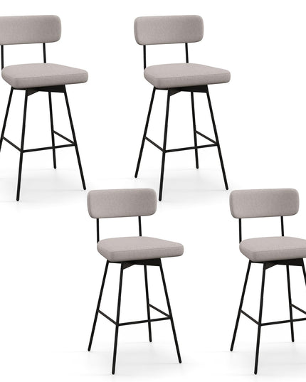 Giantex Swivel Bar Stools,  Upholstered Bar Height Bar Chairs w/Padded Seat & Backrest