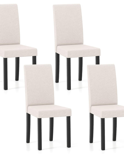 Giantex Upholstered Dining Chair Set of 2/4 with Rubber Wood Legs