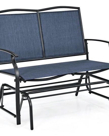 Chaise à bascule d'extérieur 2 places Giantex avec cadre en métal et tissu respirant