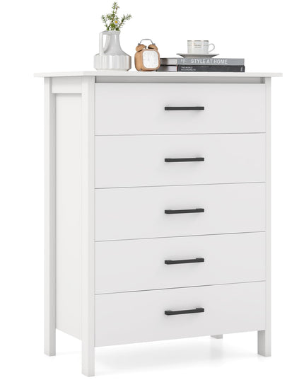 Giantex Commode à 5 tiroirs pour chambre à coucher - Meuble de rangement polyvalent de 105,4 cm pour vêtements