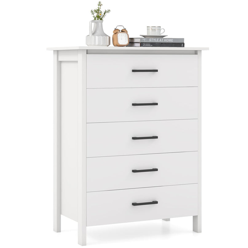 Giantex 5-Drawer Chest Dresser for Bedroom - 41.5" Multipurpose Storage Clothes Organizer