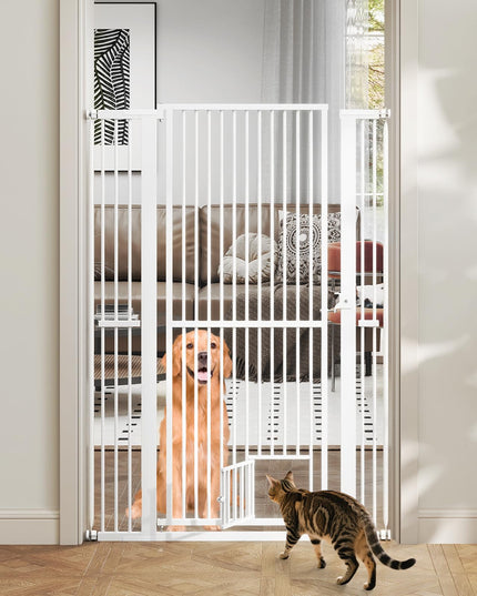 Giantex 59'' Extra Tall Pet Gate for Large Dogs & Cats | Adjustable 30.5''–41'' Wide Dog Gate
