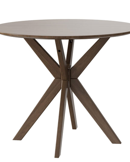 Giantex 36 Inch Round Wood Dining Table, Farmhouse Kitchen Table with Intersecting Pedestal Base & Adjustable Foot Pads