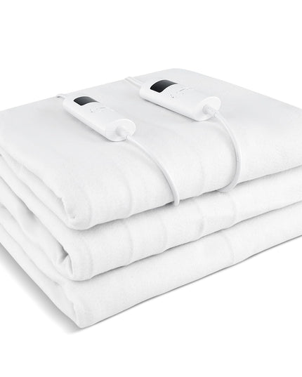 Giantex Heated Mattress Pad, Machine Washable Bed Warmer with Dual Controller, 9 Heat Setting, White, Queen Size, 80” x 60”