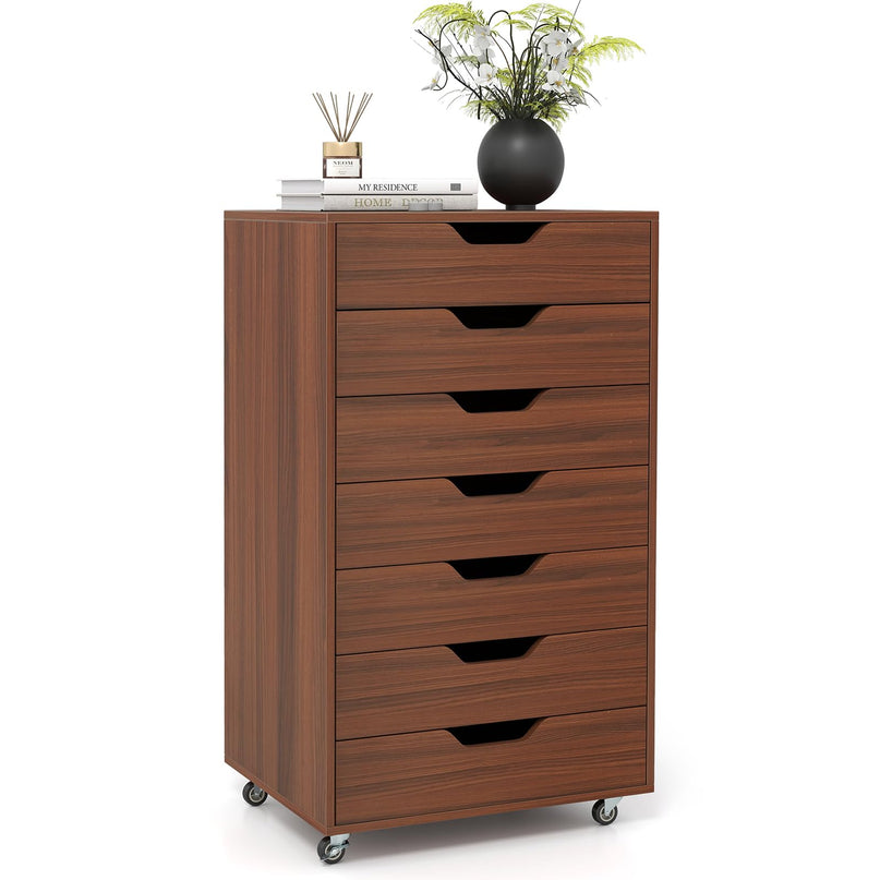 Giantex 7 Drawer Storage Cabinet with 4 Universal Casters
