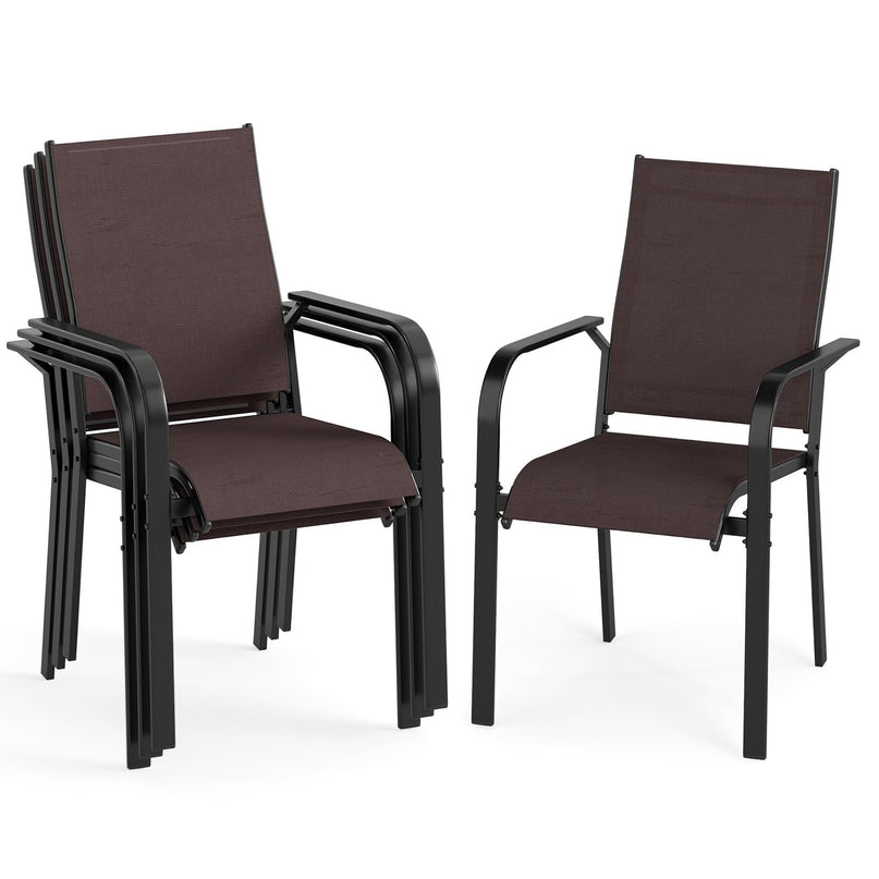 Giantex Patio Chairs Set of 2/4/6 Stackable Outdoor Dining Chairs
