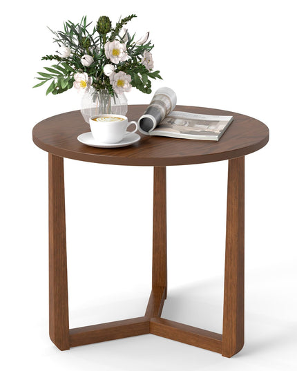 Table d'appoint de canapé Giantex 22,5 po avec pieds en bois pour salon et chambre à coucher