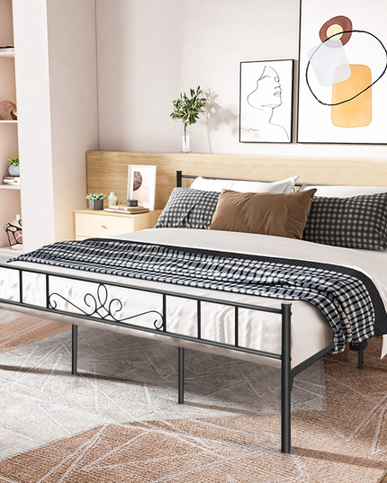 Mattress Foundation w/Heavy Duty Steel Slat Support, No Box Spring Needed