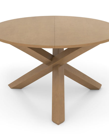 Giantex 47" Round Dining Table, Mid Century Modern Round Kitchen Table w/Solid Acacia Wood Legs, Adjustable Foot Pads