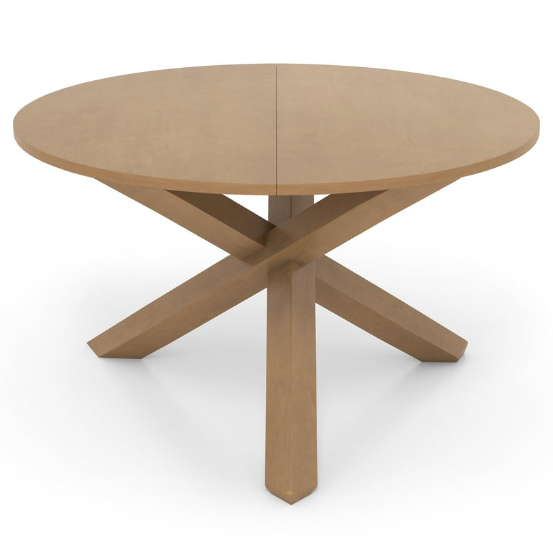 Giantex 47" Round Dining Table, Mid Century Modern Round Kitchen Table w/Solid Acacia Wood Legs, Adjustable Foot Pads