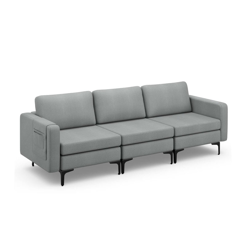 Giantex 3 Seat Sectional Sofa Couch, 94.5" L Modular Sleeper
