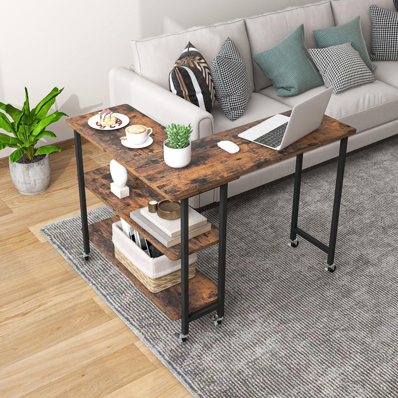 Giantex 360° Free Rotating Sofa Side Table
