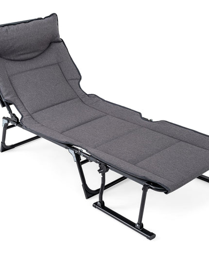Giantex Folding Patio Lounge Chair with 6 Backrest Positions