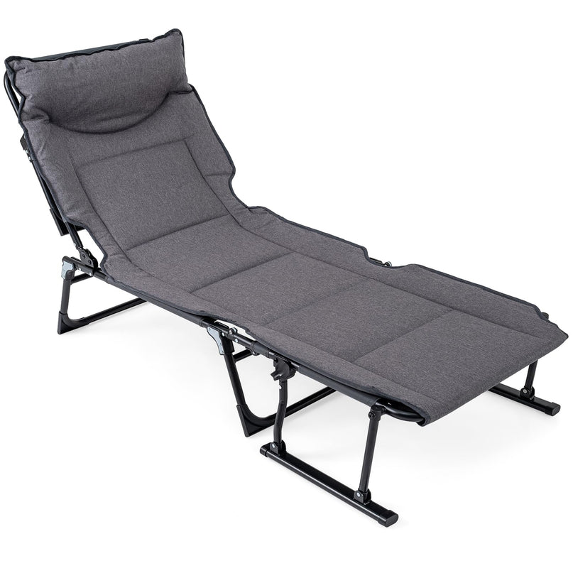 Chaise longue pliante de patio Giantex avec 6 positions de dossier