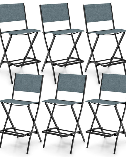 Giantex Folding Patio Bar Chairs Set of 6