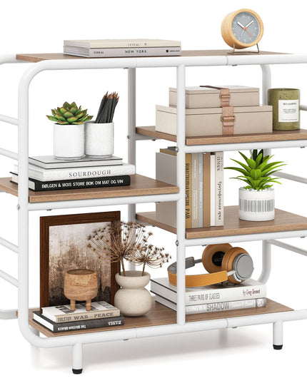 Giantex Book Shelf Storage Organizer with Metal Frame