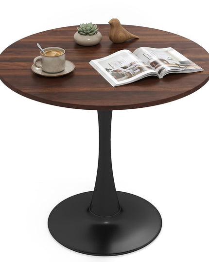 GIANTEX 31.5" Round Dining Table w/Thickened Tabletop & Metal Pedestal