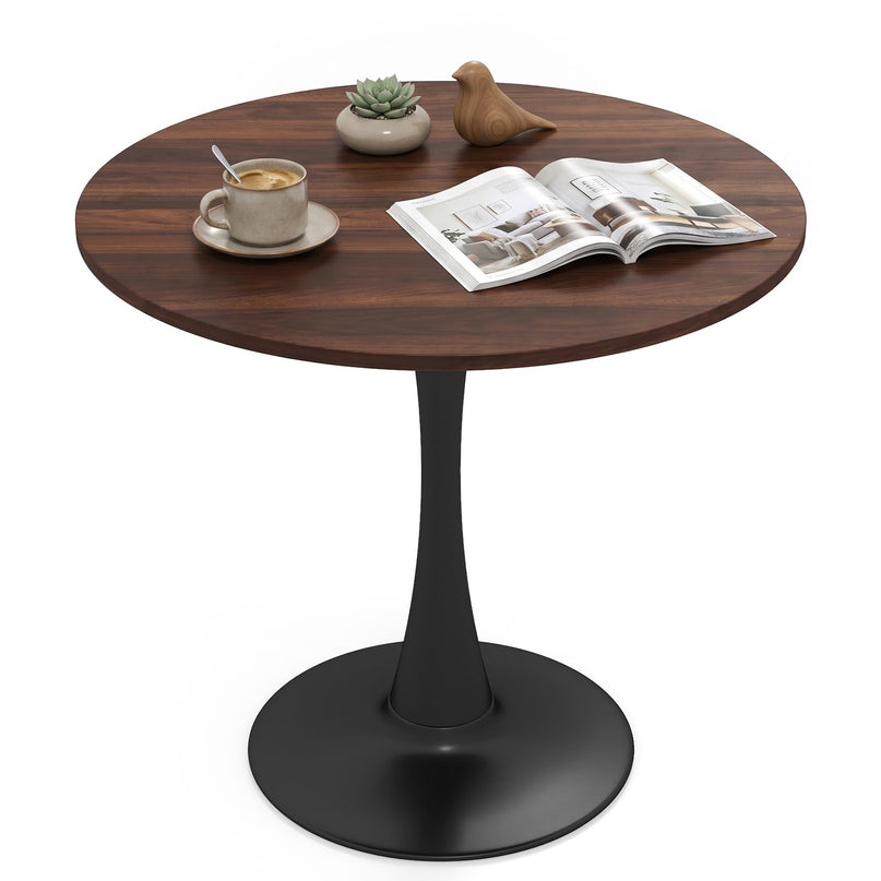 GIANTEX 31.5" Round Dining Table w/Thickened Tabletop & Metal Pedestal
