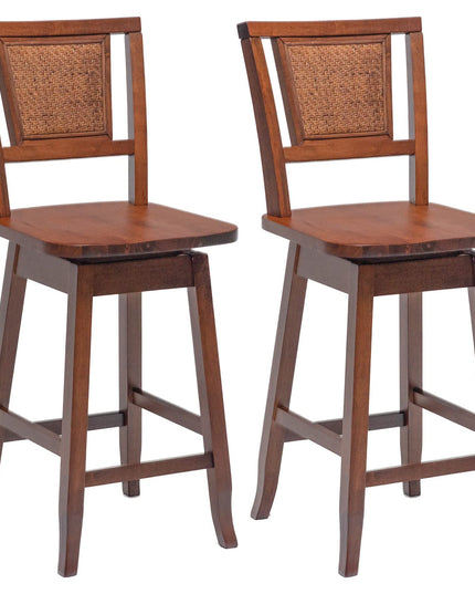 Giantex 24.5 Inch Counter Height Bar Stool with Rattan Back