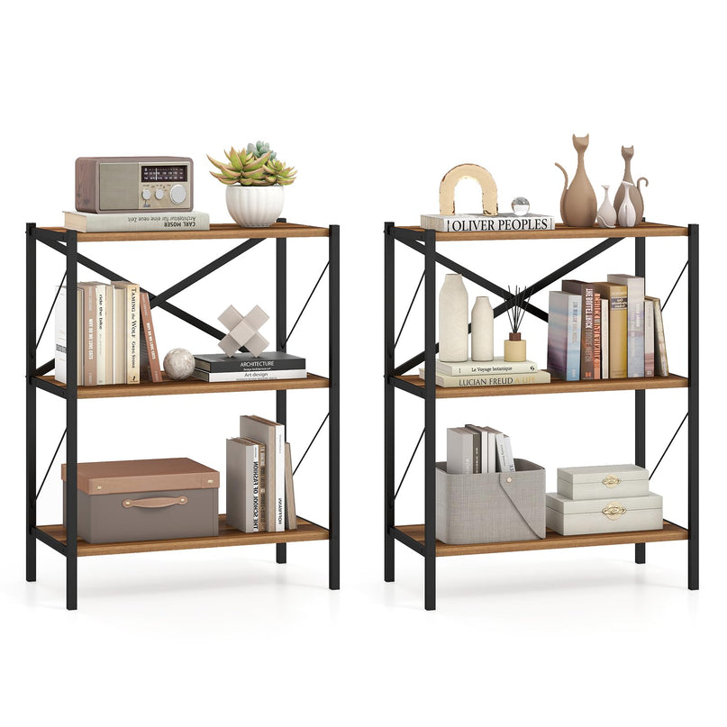 Giantex 3/4 Tier Bookshelf with Heavy-Duty Metal Frame