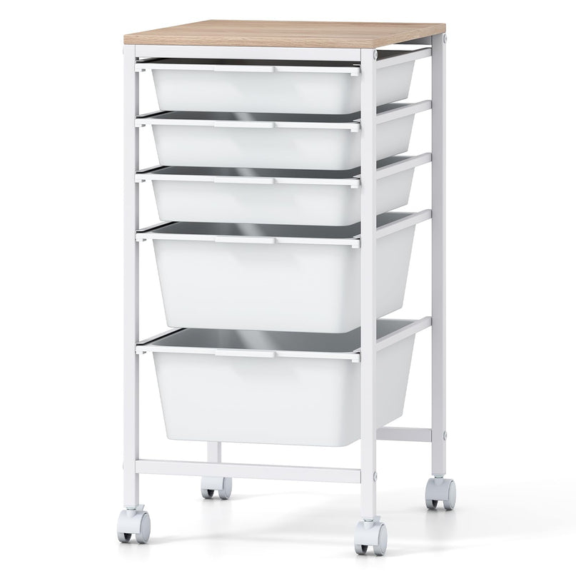 Giantex Rolling Storage Cart with 5 Drawers Utility Cart（25"H）