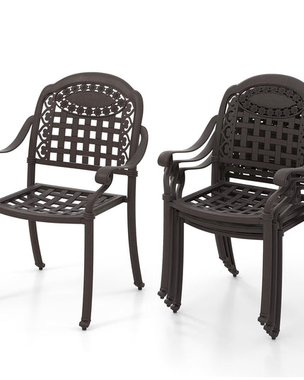 Giantex Stackable Outdoor Chairs Set of 4