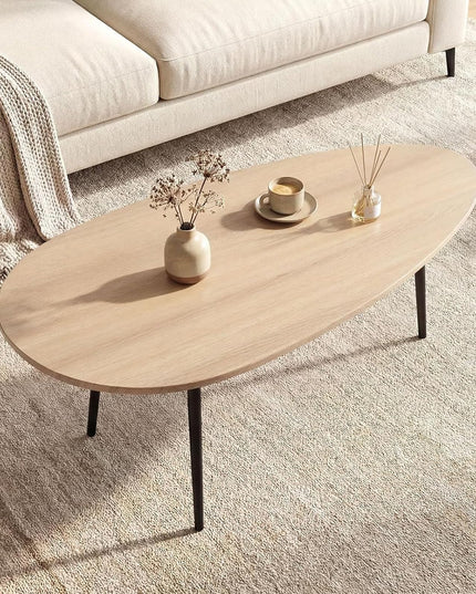 Table basse ovale Giantex, table d'appoint de style Mid-Century Modern