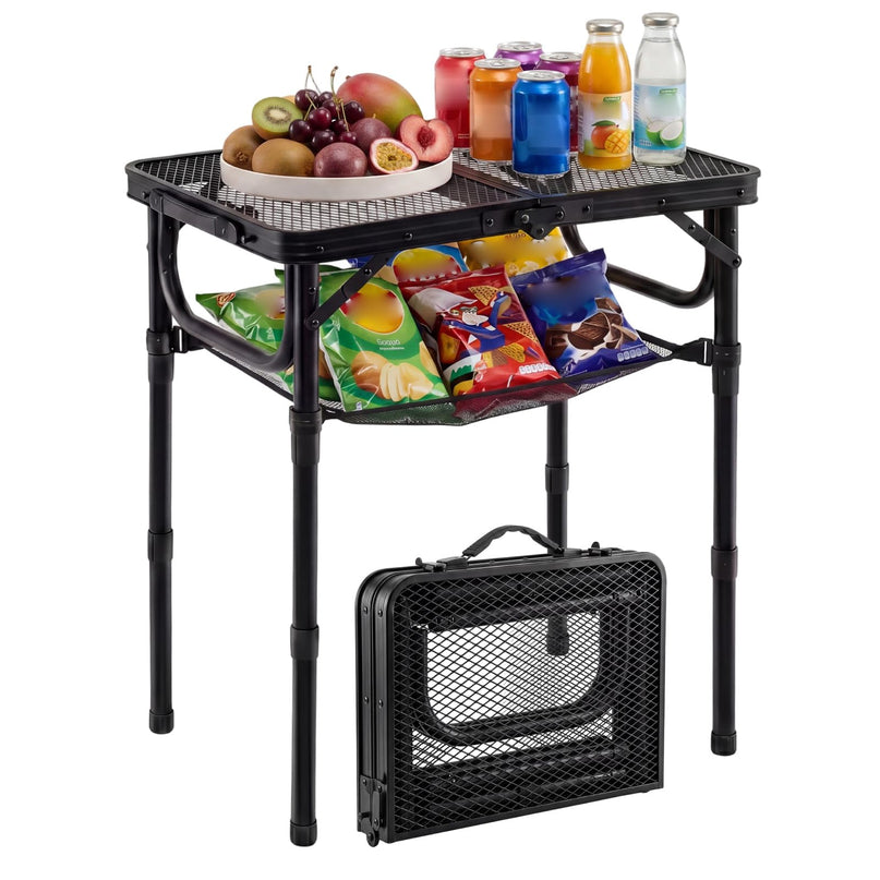 Giantex 2 FT Folding Camping Table Max 28" w/ 3 Adjustable Heights