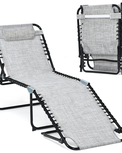 Giantex Patio Chaise Lounge Chair Foldable W/Adjustable Positions