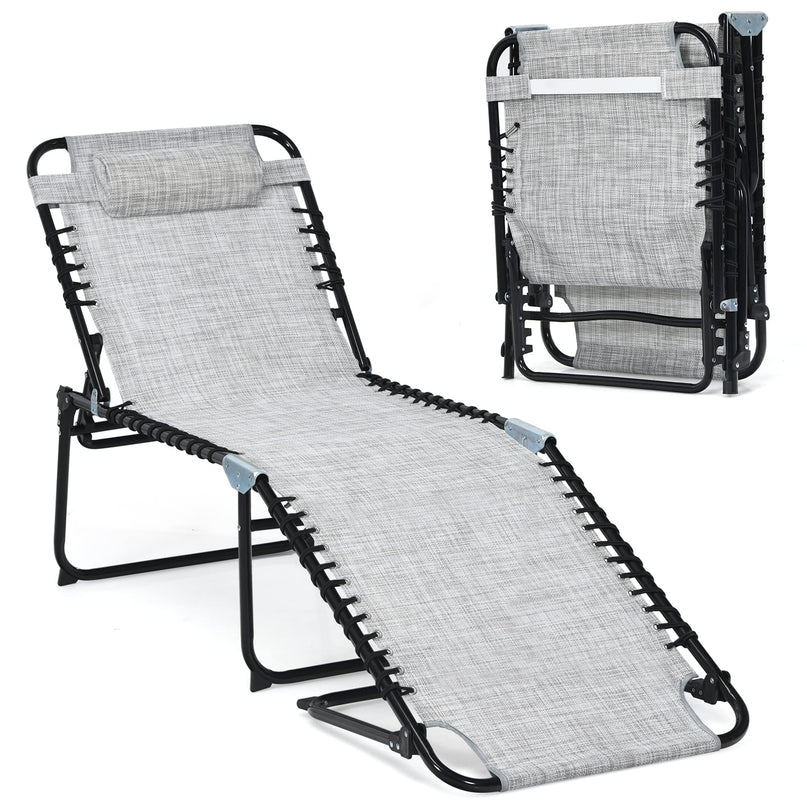 Giantex Patio Chaise Lounge Chair Foldable W/Adjustable Positions