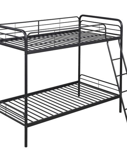 Giantex Metal Bunk Bed Twin Over Twin, Heavy Duty Twin Bunk Beds with Inclined Ladder & Safety Guardrails