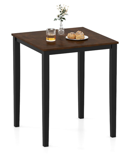 Table à manger carrée Giantex 30"x30"x36" avec cadre en bois d'hévéa massif