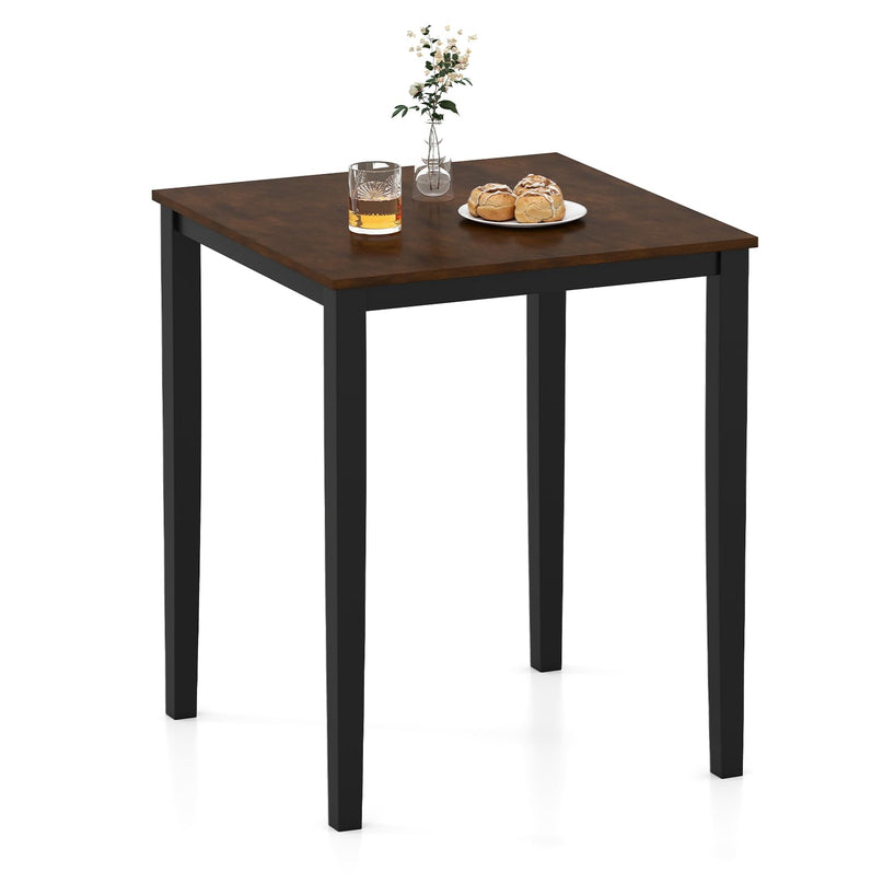 Table à manger carrée Giantex 30"x30"x36" avec cadre en bois d'hévéa massif
