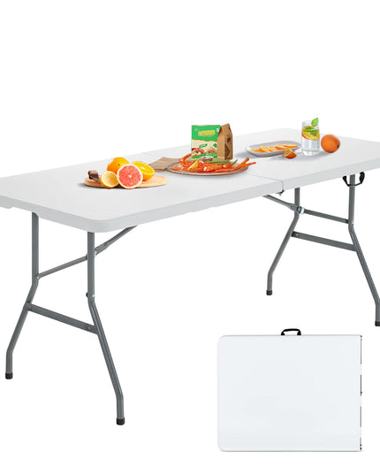 No Assembly  6FT Portable Foldable Tables for Party Camping BBQ