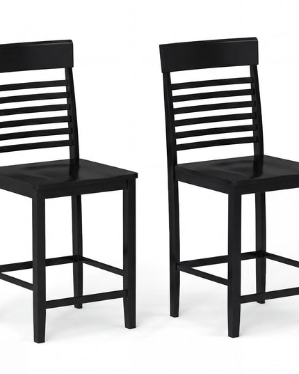 Giantex Lot de 2/4 chaises de salle à manger avec repose-pieds et cadre en bois massif