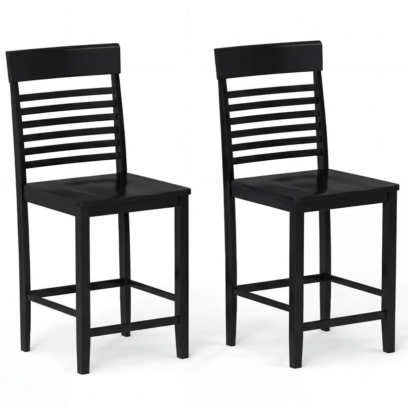 Giantex Lot de 2/4 chaises de salle à manger avec repose-pieds et cadre en bois massif