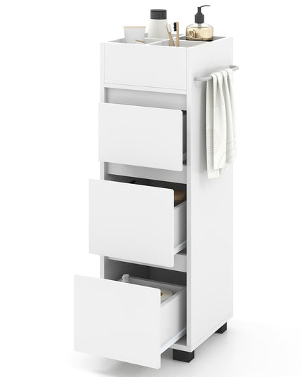 Giantex Small Bathroom Storage Cabinet - Narrow Space-saving Bathroom Cabinet with 3 Drawers