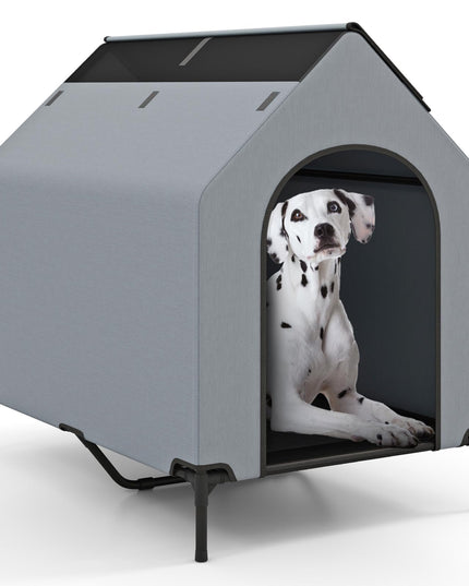 Giantex Dog House Outdoor Extra Large, Elevated Dog Bed with Weatherproof Canopy