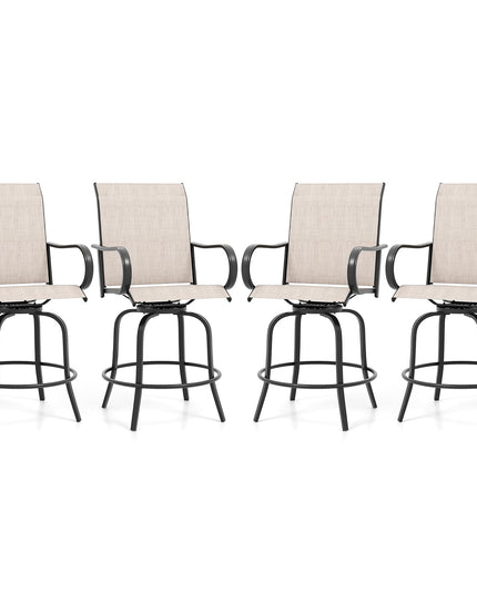Giantex Swivel Outdoor Bar Stools, All-Weather Bar Height Patio Chairs