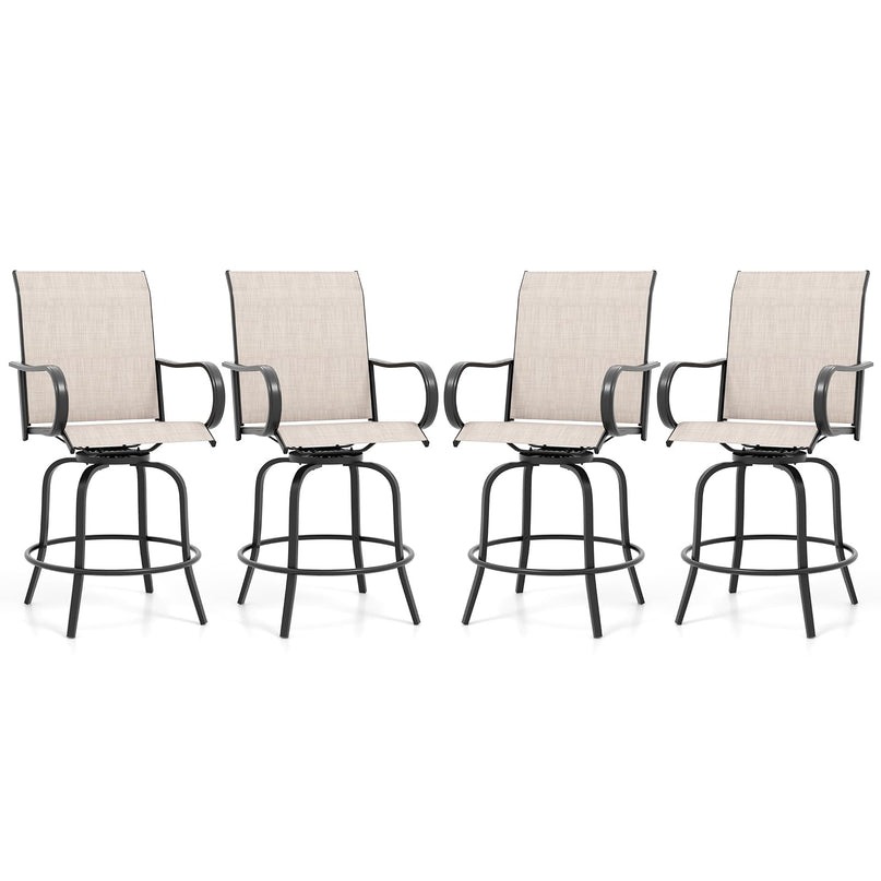Giantex Swivel Outdoor Bar Stools, All-Weather Bar Height Patio Chairs