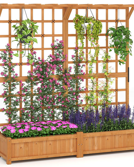 Giantex Large Raised Garden Bed with Trellis and Roof