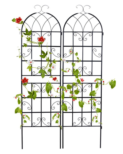 Giantex Treillis de jardin pour plantes grimpantes, 1,80 m, en acier galvanisé